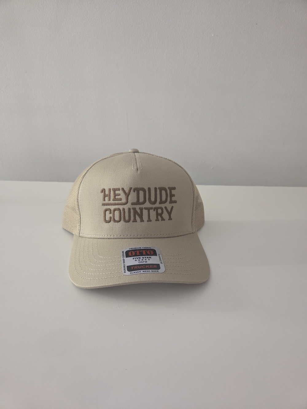 OTTO Beige Hey Dude Country Trucker Hat